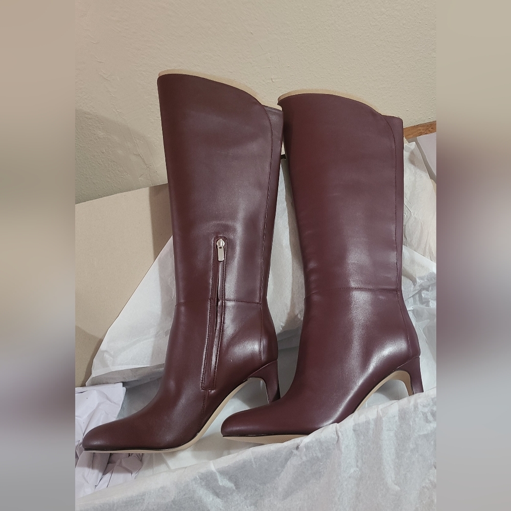 Elegant Brown Leather Knee-High Boots